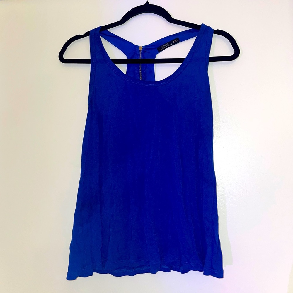 Cute Royal Blue Tank With Gold Zipper in Back